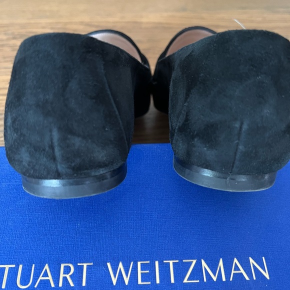 Stuart Weitzman Black Suede Loafers Size 8 - Picture 7 of 10